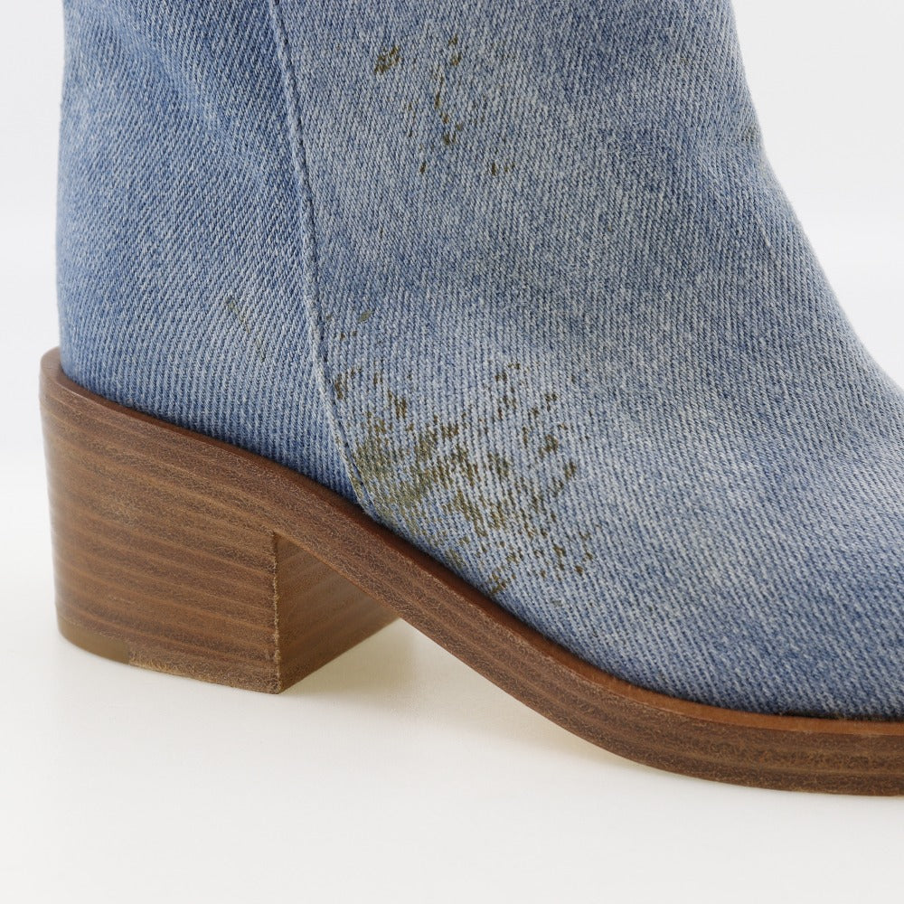 Chanel Boots G30181 Denim Blue Short Boots Women 35C
