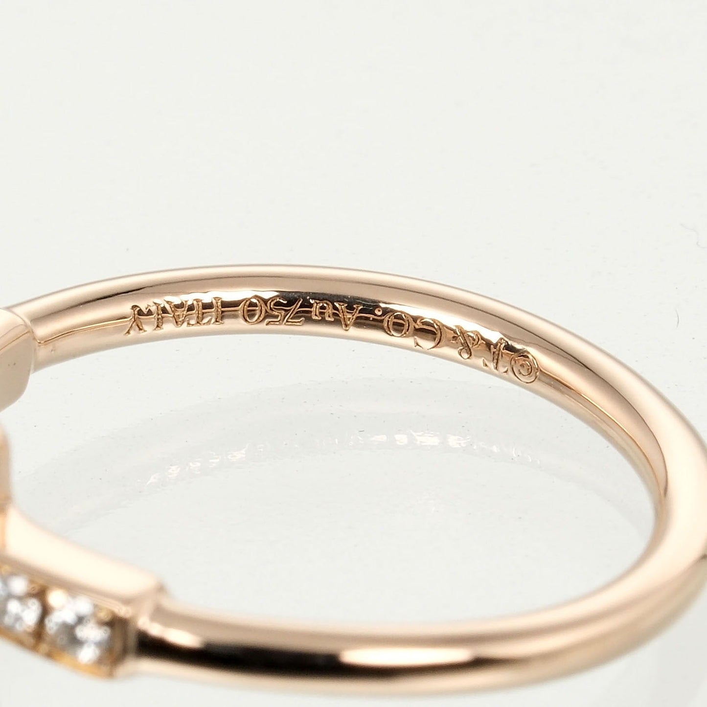 Tiffany&Co. Ring K18 Pink Gold, 12P Diamonds Pink Gold T Wire Women