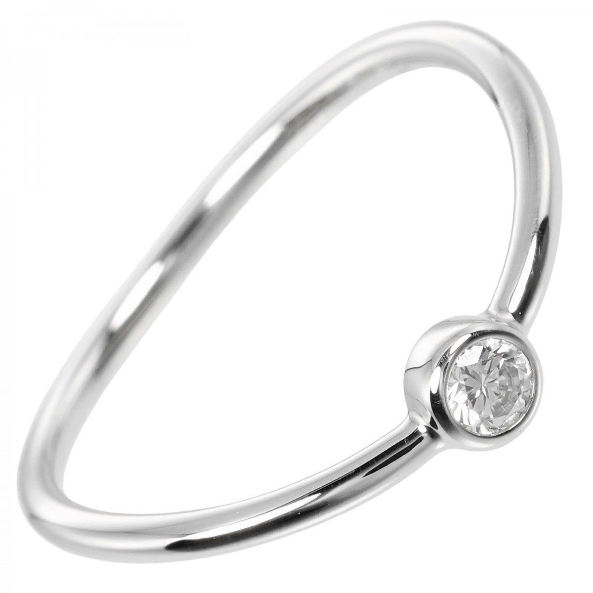 Tiffany&Co. Ring Pt950Platinum, Diamond Silver Wave Single Low