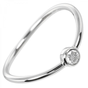 Tiffany&Co. Ring Pt950Platinum, Diamond Silver Wave Single Low