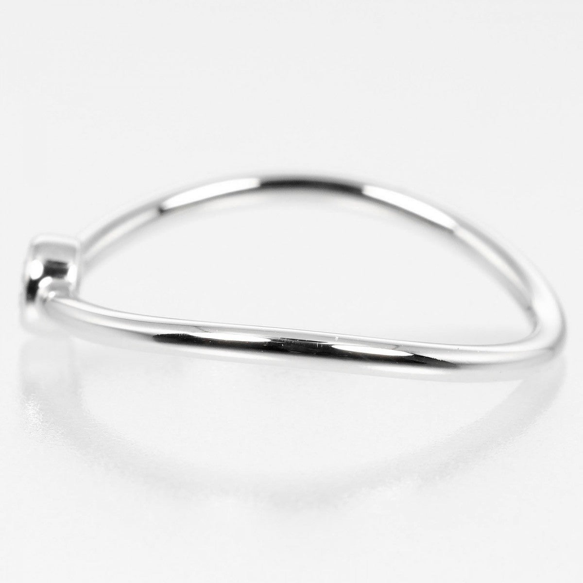 Tiffany&Co. Ring Pt950Platinum, Diamond Silver Wave Single Low