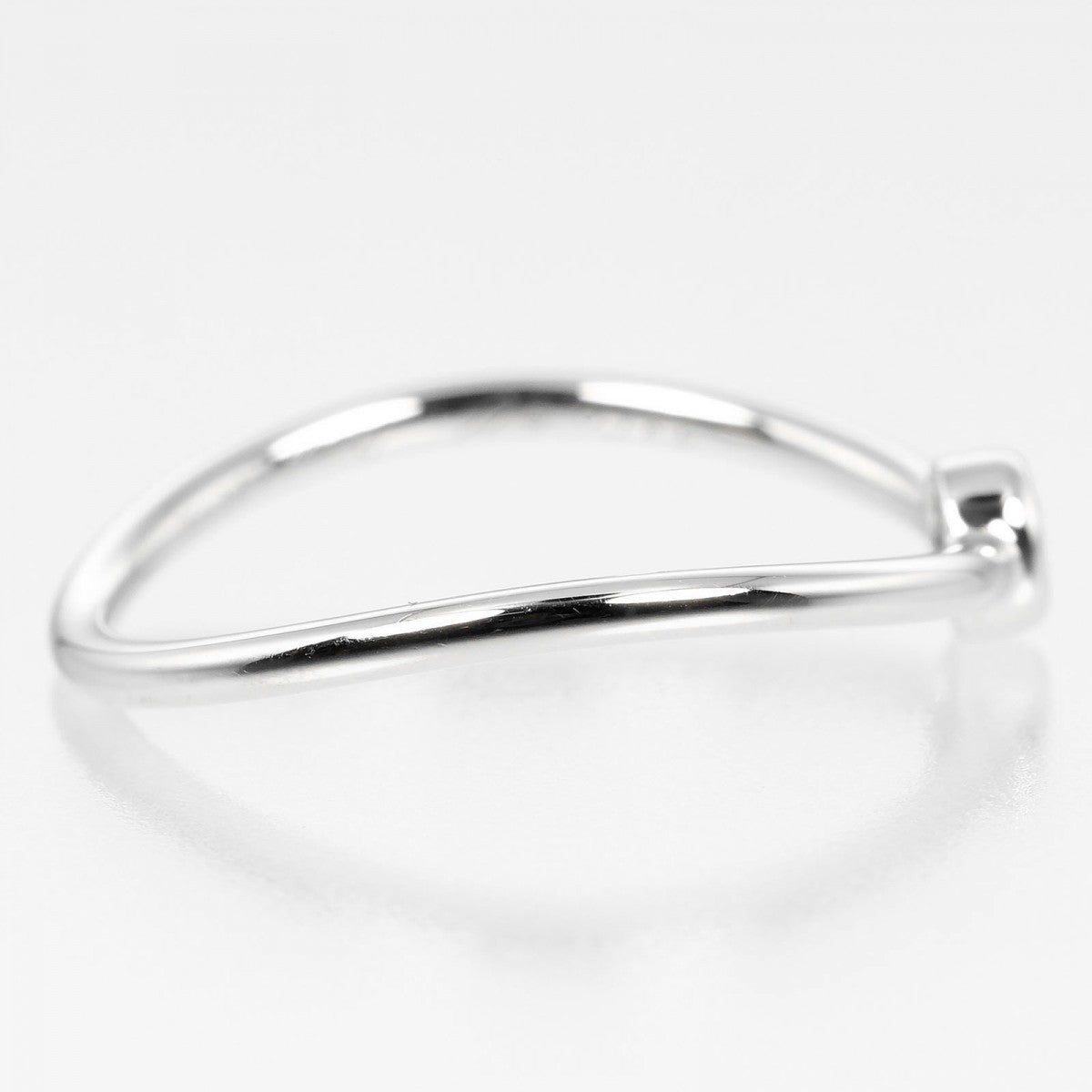 Tiffany&Co. Ring Pt950Platinum, Diamond Silver Wave Single Low