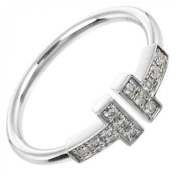 Tiffany&Co. Ring K18 White Gold, Diamond Silver T Wire