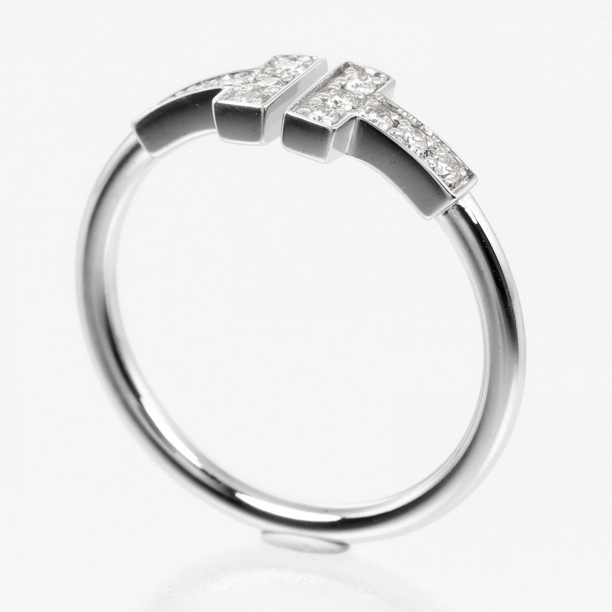 Tiffany&Co. Ring K18 White Gold, Diamond Silver T Wire