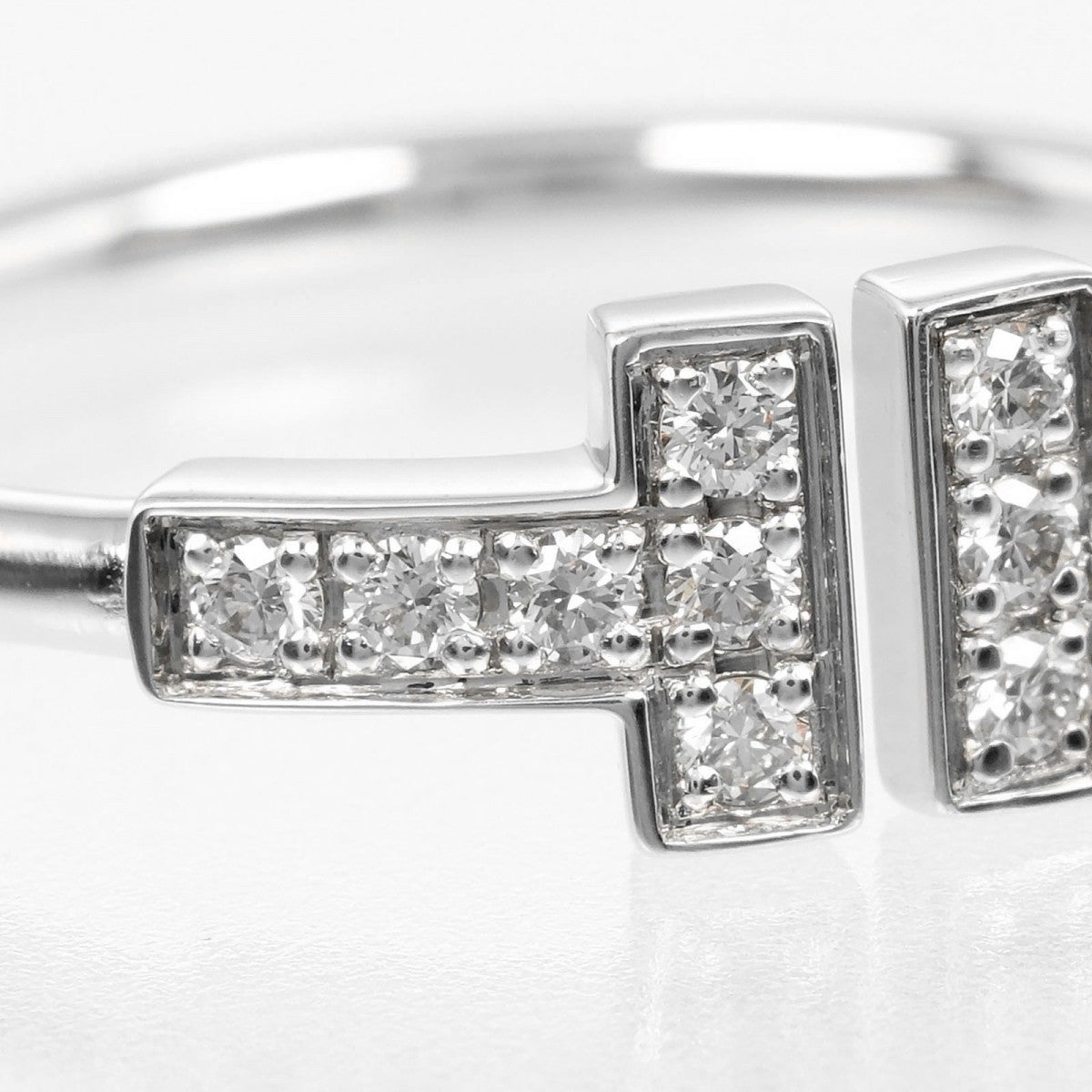 Tiffany&Co. Ring K18 White Gold, Diamond Silver T Wire