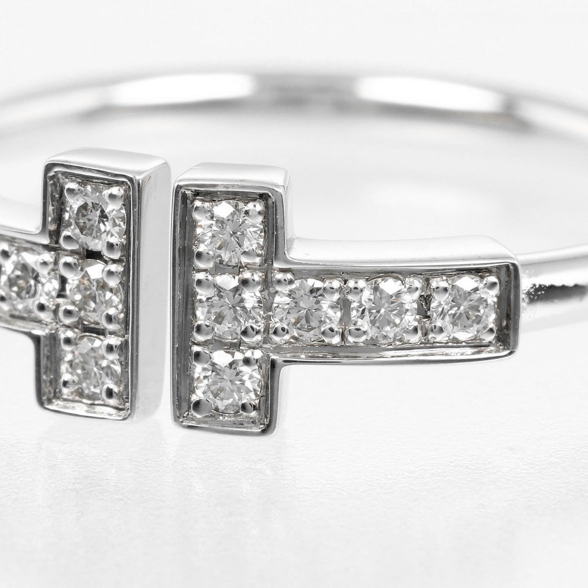 Tiffany&Co. Ring K18 White Gold, Diamond Silver T Wire