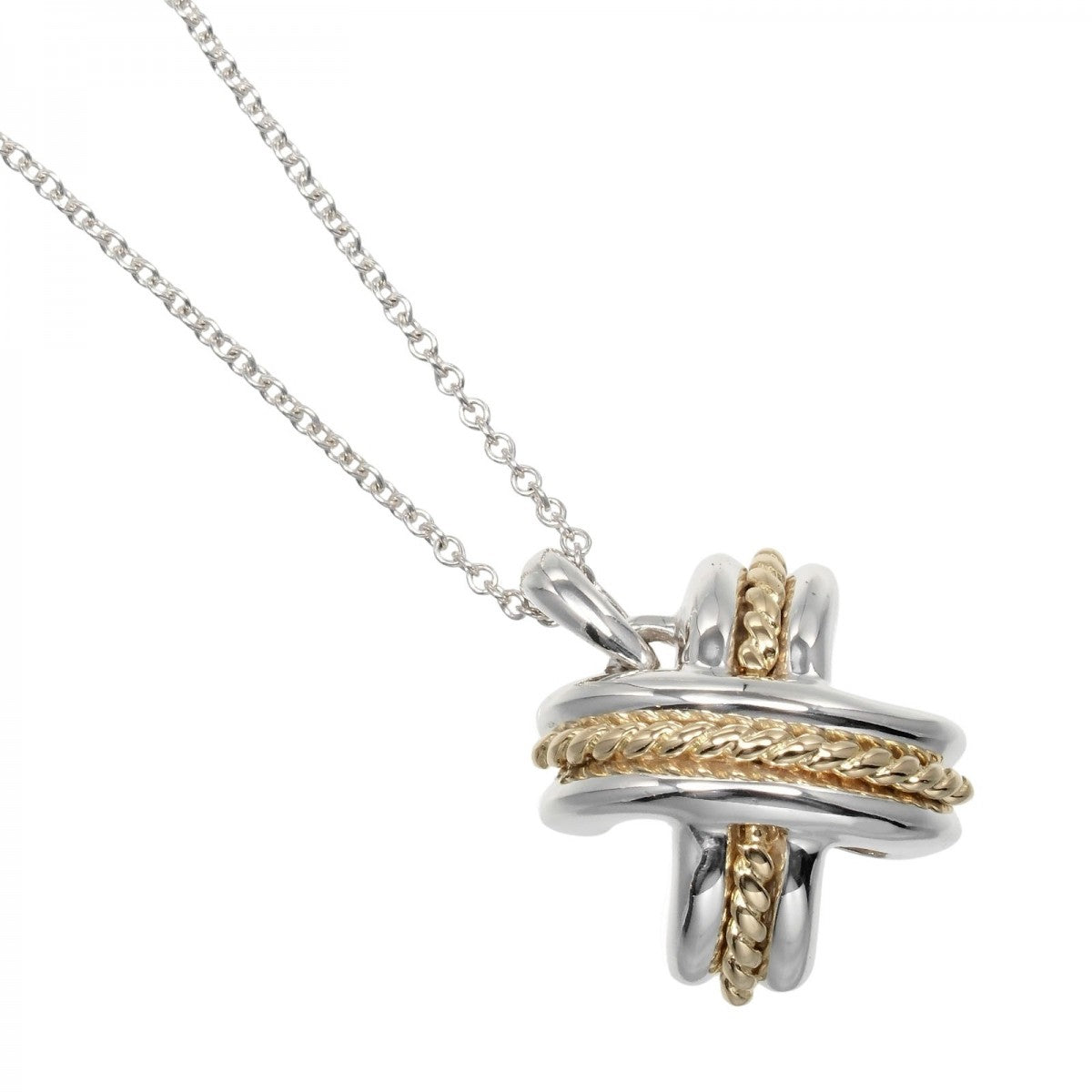Tiffany&Co. Necklace Silver925, K18 Yellow Gold Silver Signature