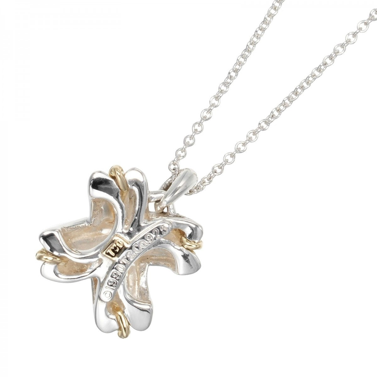 Tiffany&Co. Necklace Silver925, K18 Yellow Gold Silver Signature