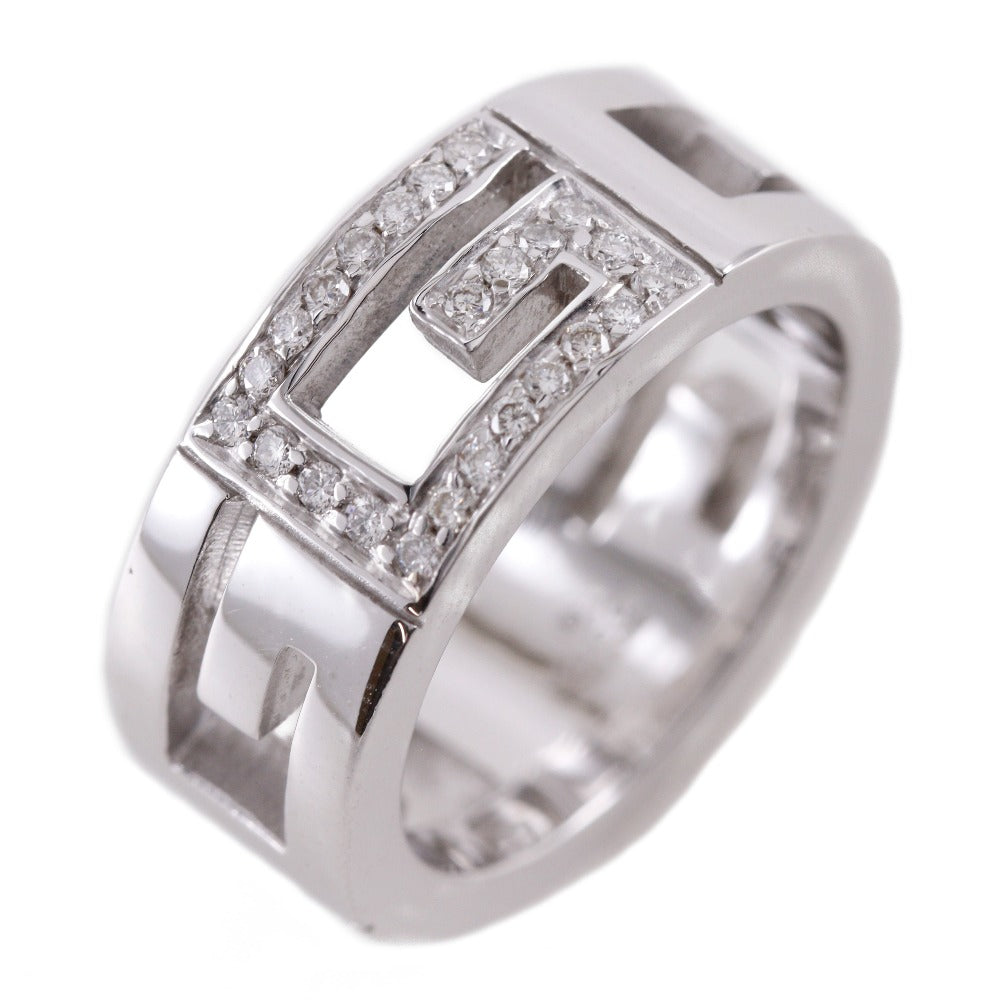 Gucci Ring K18 White Gold, Diamond Silver G Logo Multiple