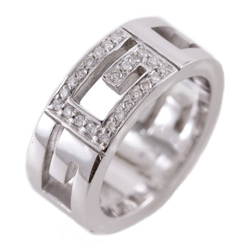 Gucci Ring K18 White Gold, Diamond Silver G Logo Multiple