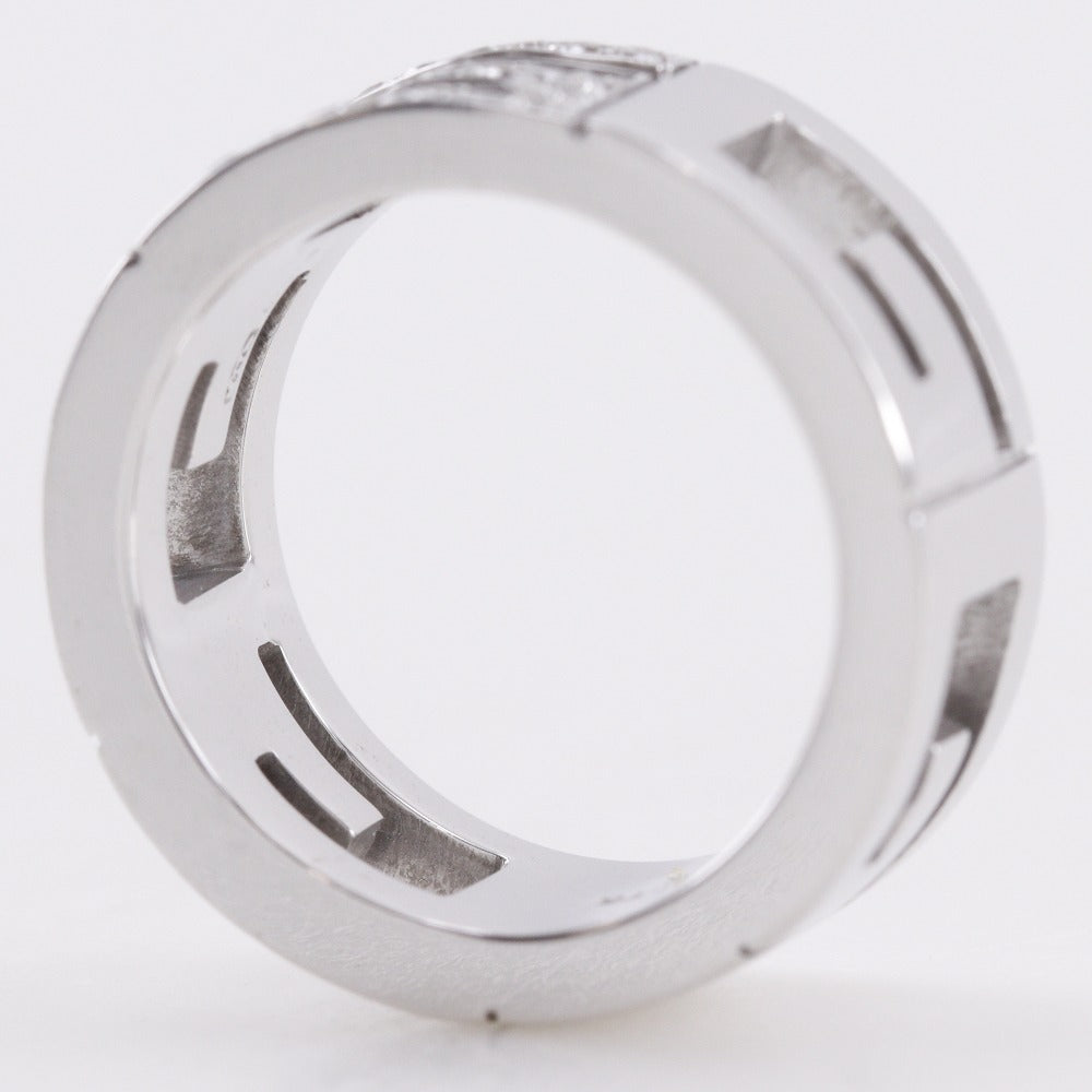 Gucci Ring K18 White Gold, Diamond Silver G Logo Multiple