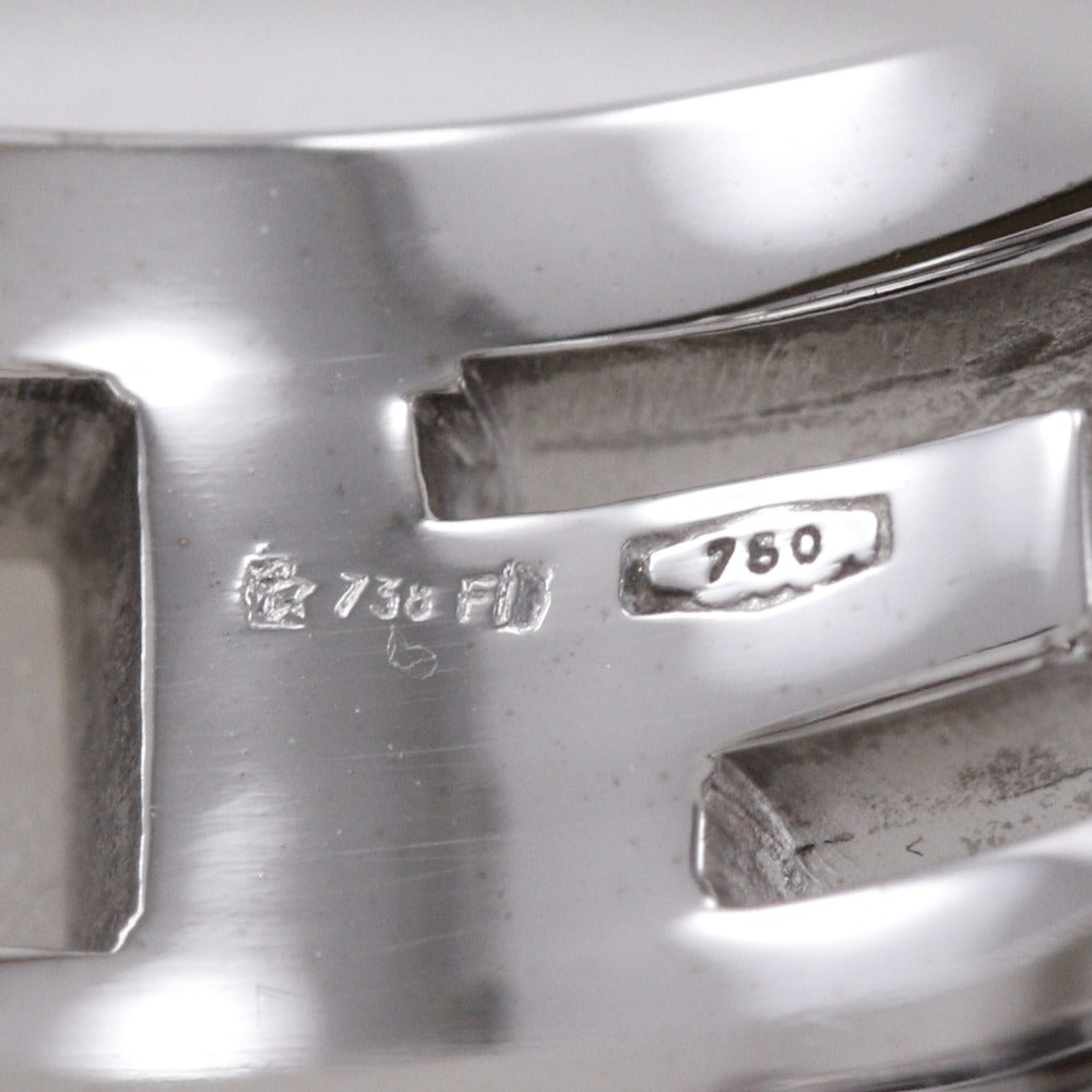 Gucci Ring K18 White Gold, Diamond Silver G Logo Multiple