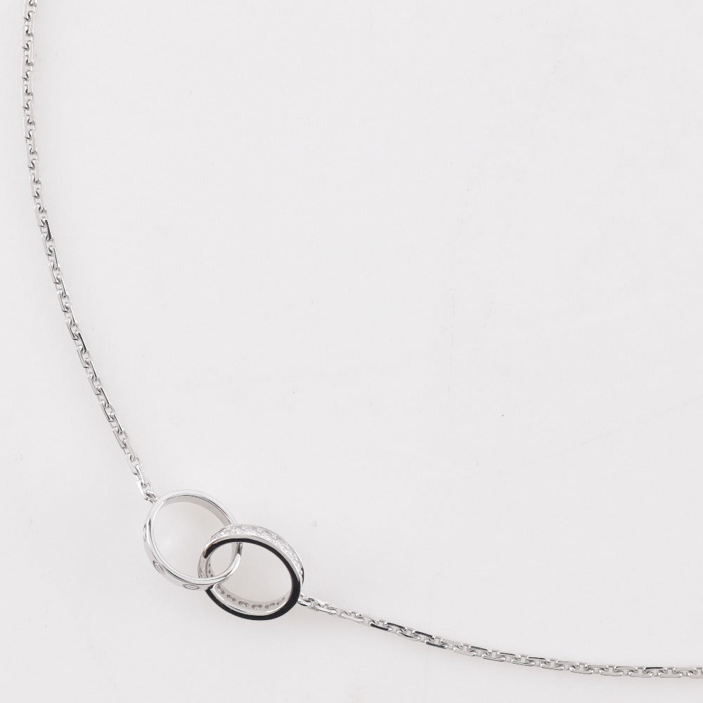 Cartier Necklace K18 White Gold, Diamond Silver Baby Love