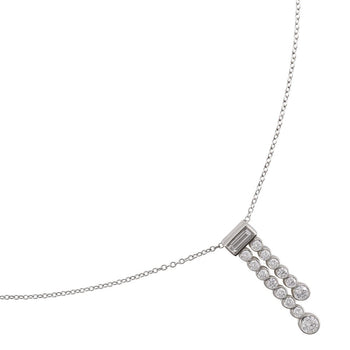 Tiffany&Co. Necklace Pt950Platinum, Diamond Silver Jazz Double Drop Women