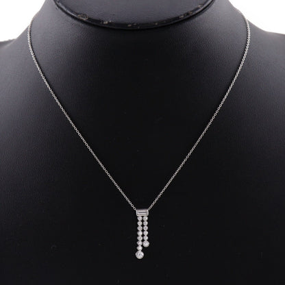 Tiffany&Co. Necklace Pt950Platinum, Diamond Silver Jazz Double Drop Women
