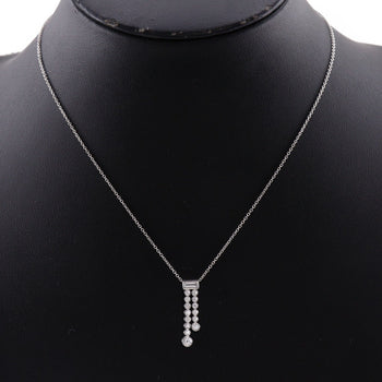 Tiffany&Co. Necklace Pt950Platinum, Diamond Silver Jazz Double Drop Women