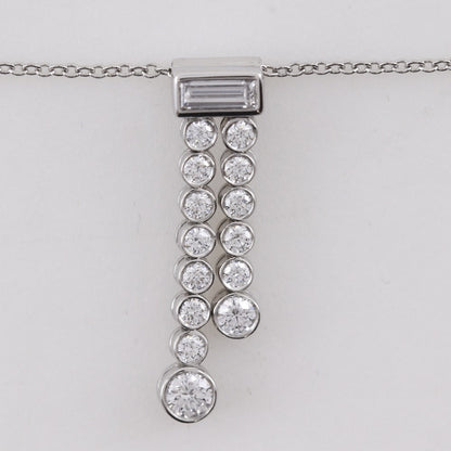 Tiffany&Co. Necklace Pt950Platinum, Diamond Silver Jazz Double Drop Women