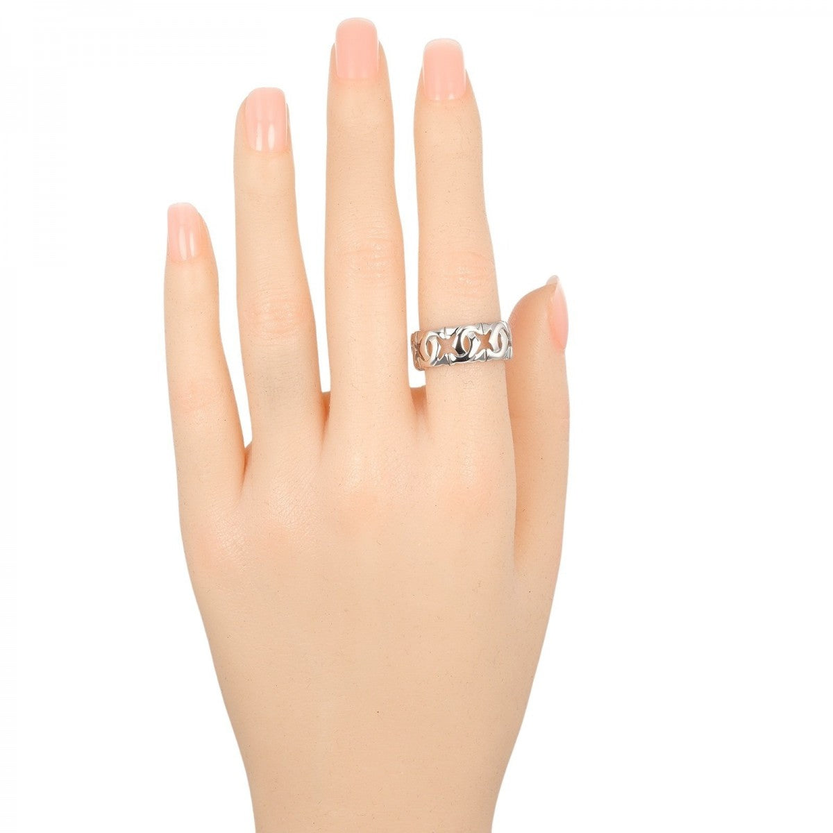 Cartier Ring K18 White Gold Silver Entrelaces 54