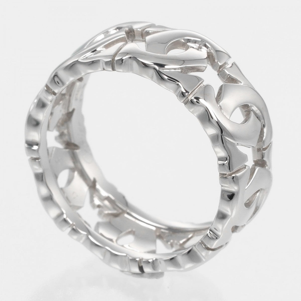 Cartier Ring K18 White Gold Silver Entrelaces 54