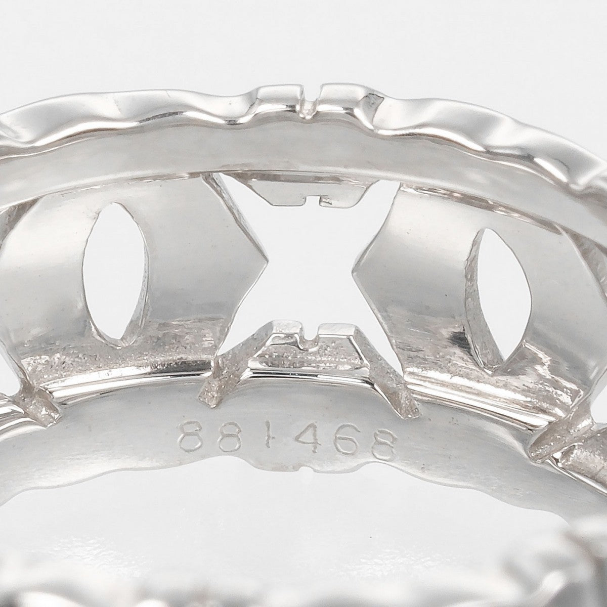 Cartier Ring K18 White Gold Silver Entrelaces 54