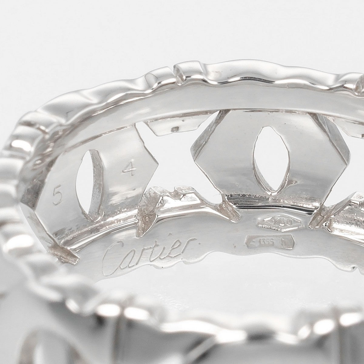 Cartier Ring K18 White Gold Silver Entrelaces 54