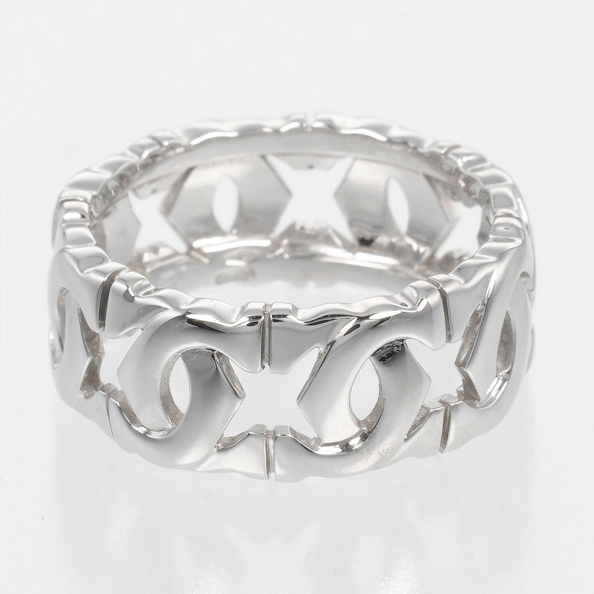 Cartier Ring K18 White Gold Silver Entrelaces 54
