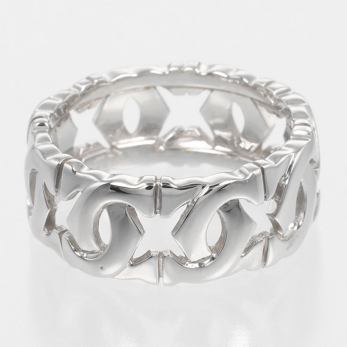 Cartier Ring K18 White Gold Silver Entrelaces 54
