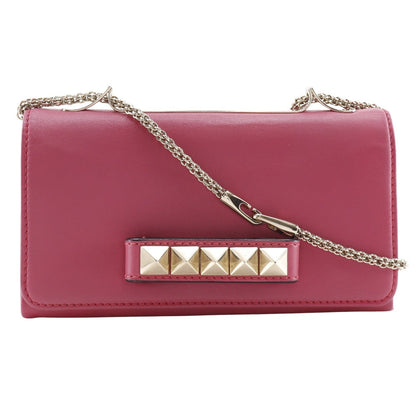 Valentino Shoulder Bag Lambskin Pink Chainshoulder Rock Studs Vavavoom Women