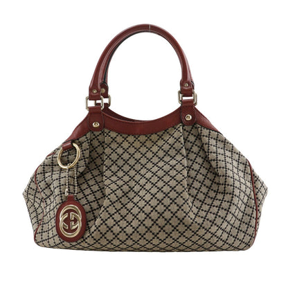 Gucci Tote Bag 211944 Canvas Beige / Red Diamante Sukey Women