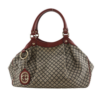 Gucci Tote Bag 211944 Canvas Beige / Red Diamante Sukey Women