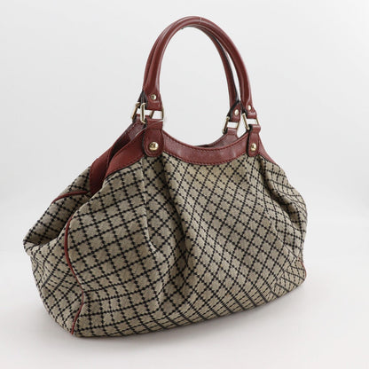 Gucci Tote Bag 211944 Canvas Beige / Red Diamante Sukey Women