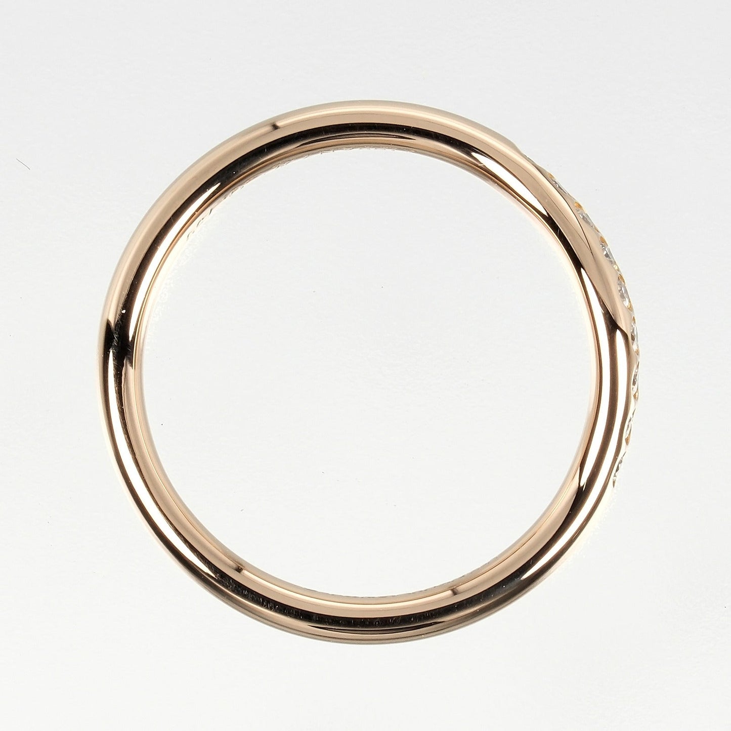Tiffany&Co. Ring K18 Pink Gold, 9P Diamonds Gold Curved Band Women