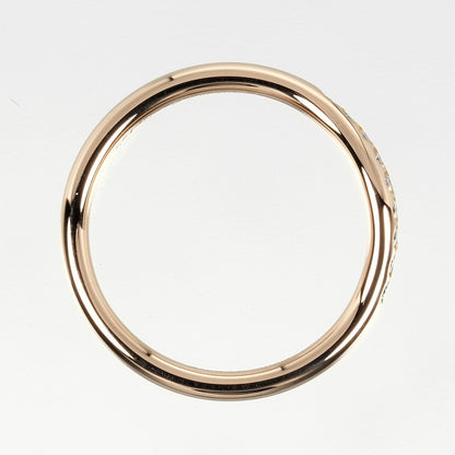 Tiffany&Co. Ring K18 Pink Gold, 9P Diamonds Gold Curved Band Women