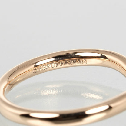 Tiffany&Co. Ring K18 Pink Gold, 9P Diamonds Gold Curved Band Women