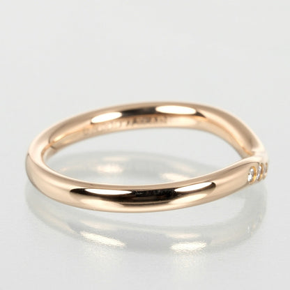 Tiffany&Co. Ring K18 Pink Gold, 9P Diamonds Gold Curved Band Women