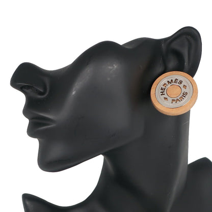 Hermes Earring Wood, Metal Brown/Silver Serie Women
