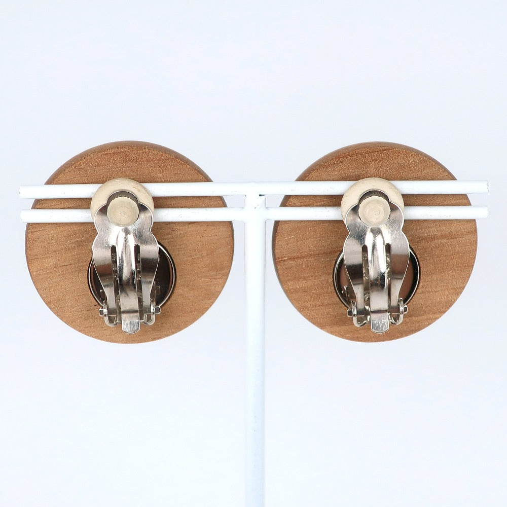 Hermes Earring Wood, Metal Brown/Silver Serie Women
