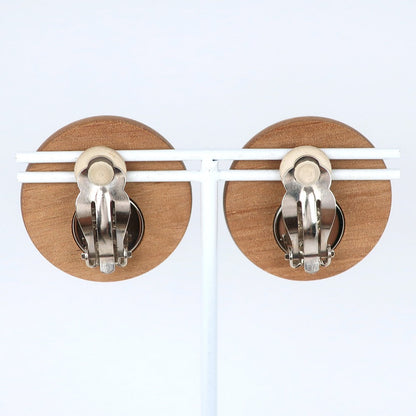 Hermes Earring Wood, Metal Brown/Silver Serie Women