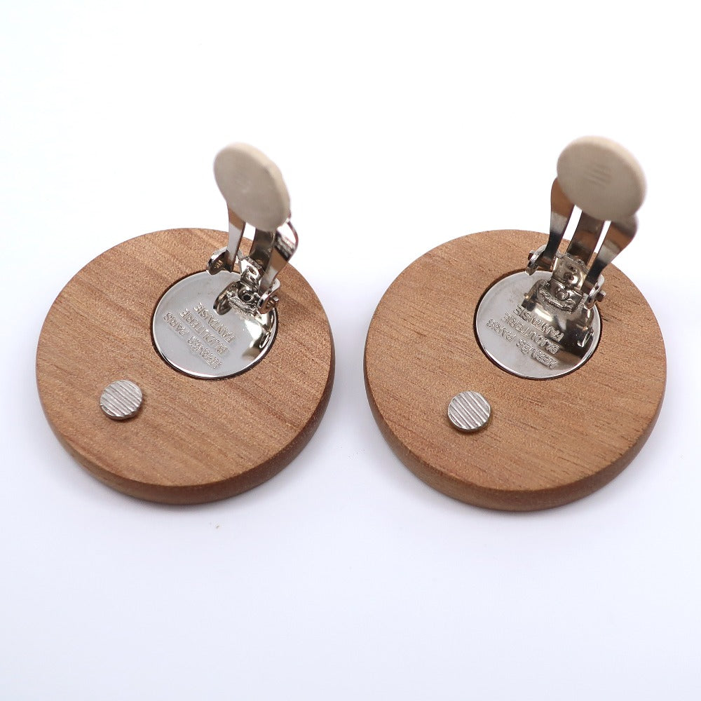 Hermes Earring Wood, Metal Brown/Silver Serie Women