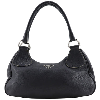Prada Tote Bag Calfskin Black Shoulder Bag Women