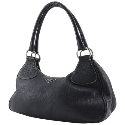 Prada Tote Bag Calfskin Black Shoulder Bag Women