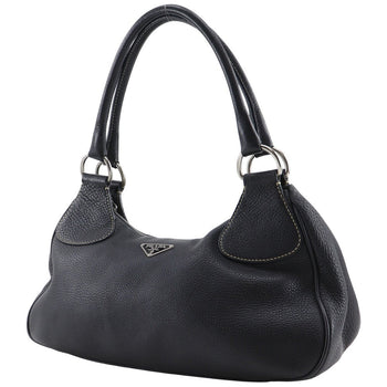 Prada Tote Bag Calfskin Black Shoulder Bag Women