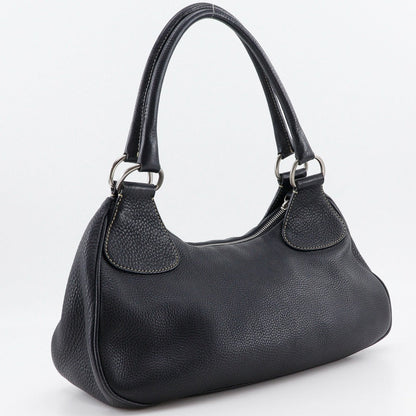 Prada Tote Bag Calfskin Black Shoulder Bag Women