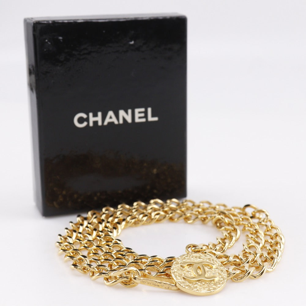 Chanel Belt Plated Gold Gold Coco Mark Chain Belt Women