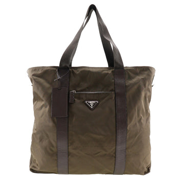 Prada Boston Duffel Bag Nylon Khaki Women(Unisex)
