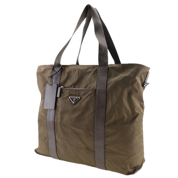 Prada Boston Duffel Bag Nylon Khaki Women(Unisex)