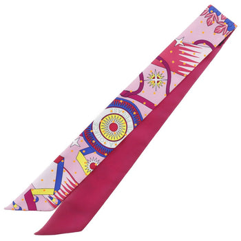 Hermes Scarf Silk Pink Prymti Twilly Women