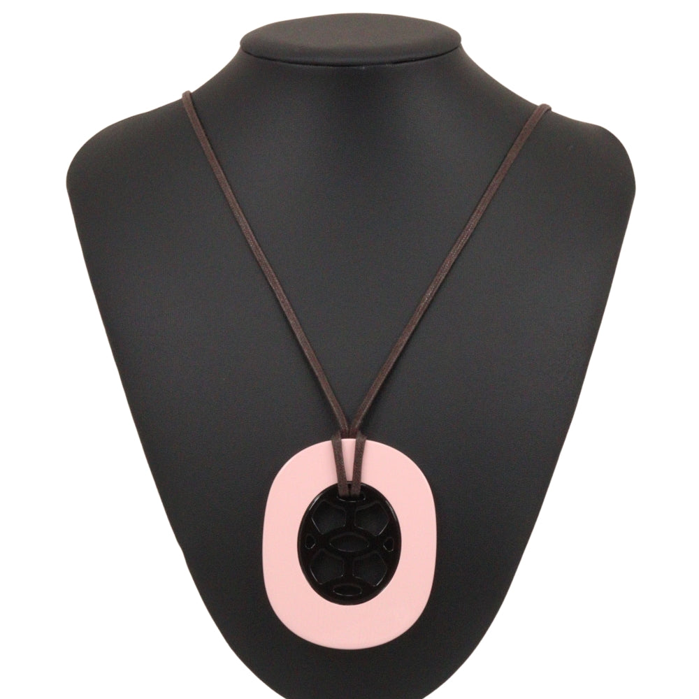 Hermes Necklace Buffalo Horn Pink/Brown Lift Gm Women