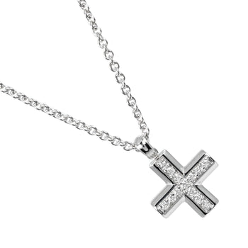 Bvlgari Necklace K18 White Gold Silver Greek Cross Women