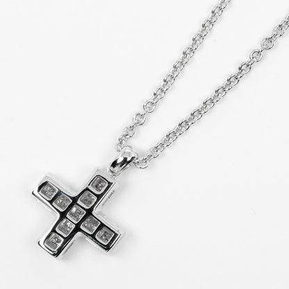 Bvlgari Necklace K18 White Gold Silver Greek Cross Women